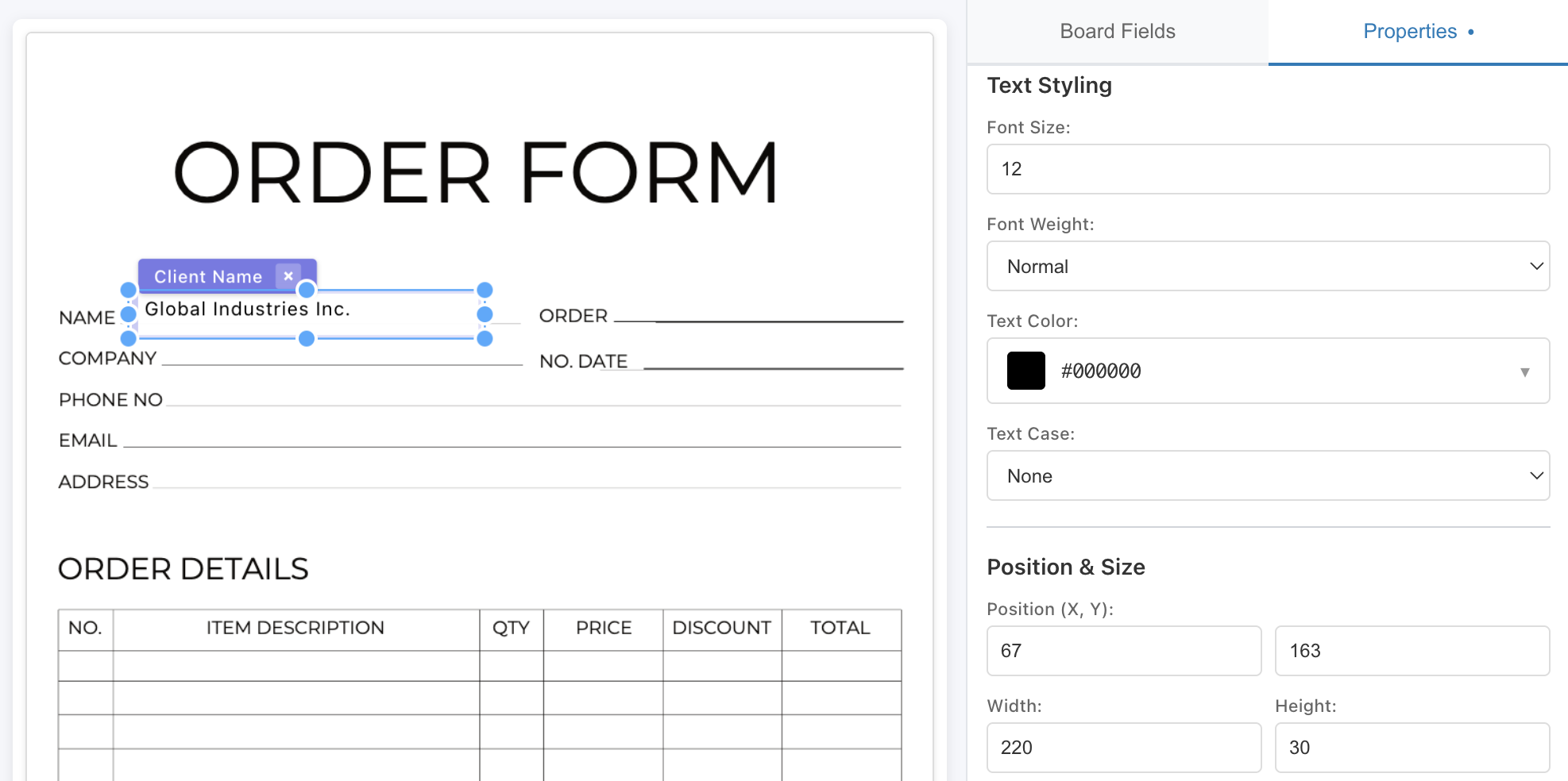 Add PDF Filler Widget