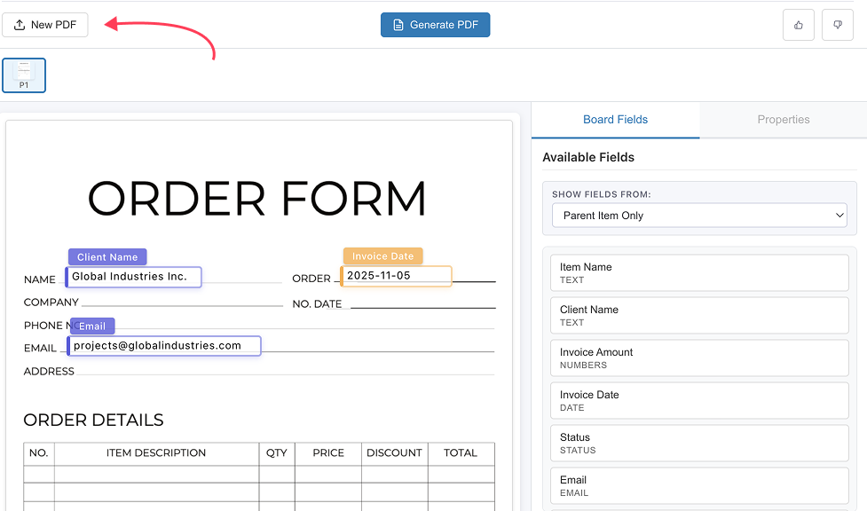 Add PDF Filler Widget
